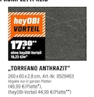 KOMPAKTE ARBEITSPLATTE TORREANO ANTHRAZIT Angebote bei OBI Bensheim für 17,30 €