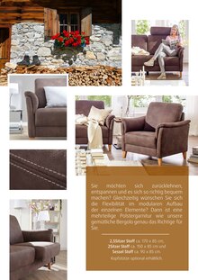 Sofa im aktuellen Polstermöbel Fischer Prospekt (Erlangen) Sofa im Polstermöbel Fischer Prospekt "Chalet Alpine Sortiment" mit 18 Seiten (Erlangen)