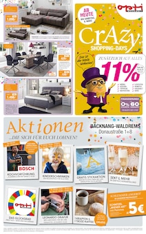 Aktueller Opti-Wohnwelt Prospekt "Crazy Shopping-Days" Seite 1 von 2 Seiten für Backnang