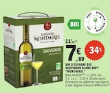Vin d'Espagne Bio Sauvignon Blanc BIB - Alexandre Montmirel - E.Leclerc à Courbevoie Vin d'Espagne Bio Sauvignon Blanc BIB - Alexandre Montmirel en promo chez E.Leclerc Courbevoie à 7,89 €