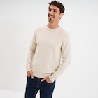 Pull col rond manches longues beige homme dans le catalogue La Halle