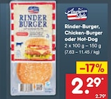 Rinder-Burger, Chicken-Burger oder Hot-Dog von American Style für 2,29 € bei Netto Marken-Discount im Angebot Rinder-Burger, Chicken-Burger oder Hot-Dog von American Style im aktuellen Netto Marken-Discount Prospekt