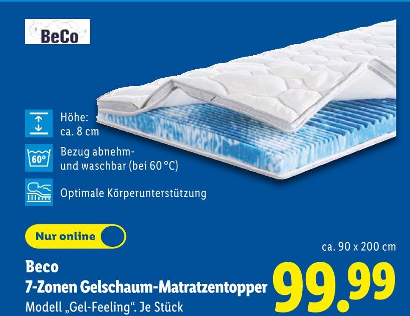 7-Zonen Gelschaum-Matratzentopper