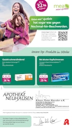 mea - meine apotheke Prospekt für Neuhausen mit 4} Seiten mea - meine apotheke Prospekt für Neuhausen: "Unsere Oktober-Angebote", 4 Seiten, 01.10.2025 - 31.10.2025