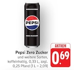 Zero Zucker Angebote von Pepsi bei EDEKA Bietigheim-Bissingen für 0,69 €