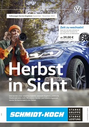 Volkswagen Prospekt "Herbst in Sicht", 1 Seite, 01.09.2023 - 01.09.2023 Aktueller Volkswagen Prospekt, "Herbst in Sicht", mit Angeboten der Woche, gültig von 01.09.2023 bis 01.09.2023