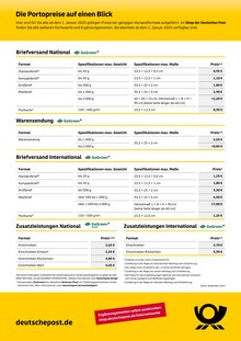 Schreibwaren im Deutsche Post Prospekt "Die Portopreise auf einen Blick" mit 1 Seiten (Wuppertal)