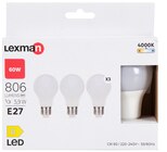 Lot de 3 ampoules led - Lexman - Weldom à Clermont-Ferrand Lot de 3 ampoules led - Lexman en promo chez Weldom Clermont-Ferrand à 6,90 €