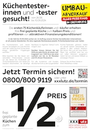 Aktueller XXXLutz Möbelhäuser Möbel & Einrichtung Prospekt für Reichelsheim: Küchentesterinnen und -tester gesucht! mit 4} Seiten, 26.08.2024 - 22.09.2024