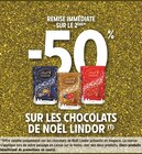 Intermarché Express Limoges - Promo -50% de remise immédiate sur le 2ème sur les chocolats de Noël Lindor Promo -50% de remise immédiate sur le 2ème sur les chocolats de Noël Lindor à dans le catalogue Intermarché Express à Limoges