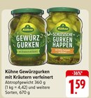 Gewürzgurken oder Schlesische Gurken Happen Angebote von Kühne bei E center Reutlingen für 1,59 €