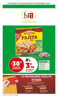 Catalogue Bi1 de la semaine 47, "bi1 supermarché", page 1, 18/11/2025 - 30/11/2025 Prospectus Bi1 en cours, "bi1 supermarché", page 1 sur 20