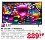 4K UHD TV 43UA75006LA von LG für 229,99 € bei E center im Angebot 4K UHD TV 43UA75006LA von LG im aktuellen E center Prospekt