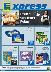 E xpress Supermarkt Prospekt der aktuellen Woche mit 4 Seiten, gültig von 03.08.2026 bis 08.08.2026, in Diedorf und Umgebung Aktueller E xpress Supermarkt Prospekt in Diedorf und Umgebung, "Wir lieben Lebensmittel." mit 4 Seiten, 03.08.2026 - 08.08.2026