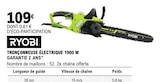 Tronçonneuse électrique 1900 w - RYOBI en promo chez E.Leclerc Tronçonneuse électrique 1900 w - RYOBI dans le catalogue E.Leclerc