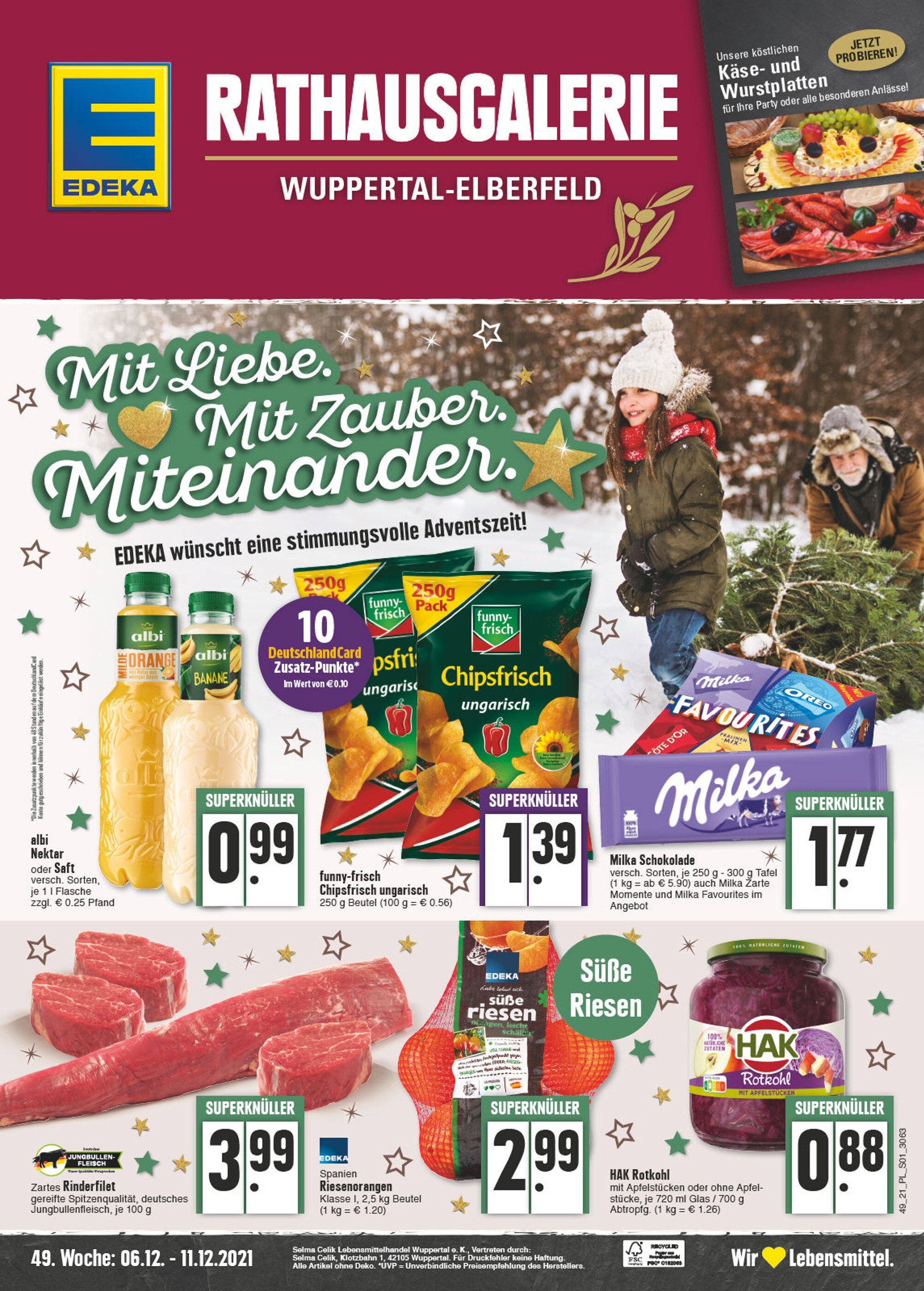 EDEKA Prospekt für Wuppertal mit 24 Seiten EDEKA Prospekt für Wuppertal: "Aktuelle Angebote", 24 Seiten, 06.12.2021 - 11.12.2021