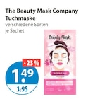 Gesichtsmaske im V-Markt Prospekt Tuchmaske von The Beauty Mask Company im aktuellen V-Markt Prospekt für 1,49 €