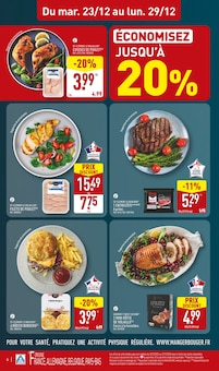 Promotion Entrecôte dans le prospectus Aldi, valable du 23/12/2025 au 29/12/2025 Promo Entrecôte dans le catalogue Aldi du moment à la page 4