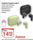 Kopfhörer Freedom Light II Angebote von hama bei GLOBUS Neunkirchen für 14,99 €