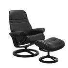 Aktuelles Stressless Sessel mit Hocker Sunrise M Black Angebot bei Möbel Fischer in Fürth ab 1.999,00 €
