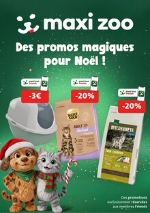 Catalogue Maxi Zoo de la semaine 44, "Des promos magiques pour Noël !", page 1, 28/10/2026 - 04/11/2026 Prospectus Maxi Zoo en cours, "Des promos magiques pour Noël !", page 1 sur 1