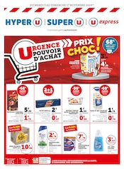 Prospectus Hyper U à Lacoste, "URGENCE POUVOIR D'ACHAT PRIX CHOC !", 2 pages de promos valables du 05/11/2024 au 17/11/2024