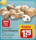 Braune Champignons Angebot im aktuellen REWE Prospekt Braune Champignons Angebot im REWE Prospekt für 1,29 €
