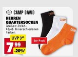 Herren Quartersocken im Angebot bei E center in Reutlingen Herren Quartersocken Angebote von Camp David bei E center Reutlingen für 7,99 €