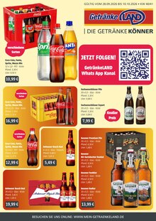 Cola im aktuellen GetränkeLand Mayer Prospekt (Pirna) Cola im GetränkeLand Mayer Prospekt "DIE GETRÄNKEKÖNNER" mit 4 Seiten (Pirna)