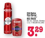 Deo Spray Angebote von Old Spice bei E center Karlsruhe für 3,29 €
