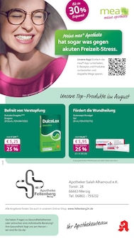 mea - meine apotheke Prospekt der Woche "Unsere August-Angebote" Seite 1, 01.08.2025 bis 31.08.2025 für Merzig Aktueller mea - meine apotheke Prospekt "Unsere August-Angebote" Seite 1 von 4 Seiten für Merzig