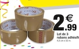 Lot de 3 rubans adhésifs - Bazarland à Pau Lot de 3 rubans adhésifs en promo chez Bazarland Pau à 2,99 €