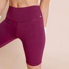 Promo Short cycliste de sport taille haute violet foncé femme à 15,99 € dans le catalogue La Halle à Meyzieu