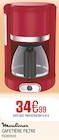Cafetière Filtre - Moulinex - Extra à Boulogne-Billancourt Cafetière Filtre - Moulinex en promo chez Extra Boulogne-Billancourt à 34,99 €
