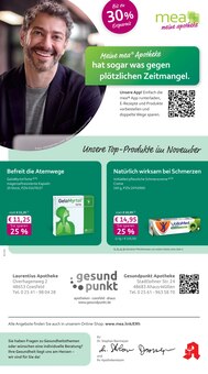 Aktueller mea - meine apotheke Prospekt (Coesfeld, 4 Seiten zum blättern mea - meine apotheke Prospekt Unsere November-Angebote mit 4 Seiten