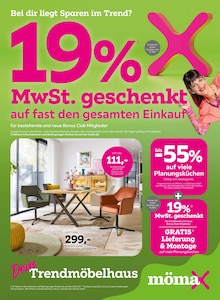 mömax Prospekt 19% MwSt. geschenkt - auf fast den gesamten Einkauf mit 16 Seiten