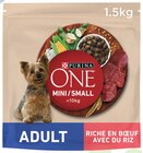 Croquettes pour chien mini adulte au bœuf et au riz - PURINA ONE - Intermarché Super à Aulnay-sous-Bois Croquettes pour chien mini adulte au bœuf et au riz - PURINA ONE en promo chez Intermarché Super Aulnay-sous-Bois à 3,29 €