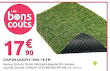 Mr.Bricolage Menton - Promo Coupon Gazon 4 Tons 1 x 3 m Promo Coupon Gazon 4 Tons 1 x 3 m à 17,90 € dans le catalogue Mr.Bricolage à Menton