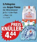 Mineralwasser im V-Markt Prospekt Mineralwasser von S.Pellegrino im aktuellen V-Markt Prospekt für 4,44 €