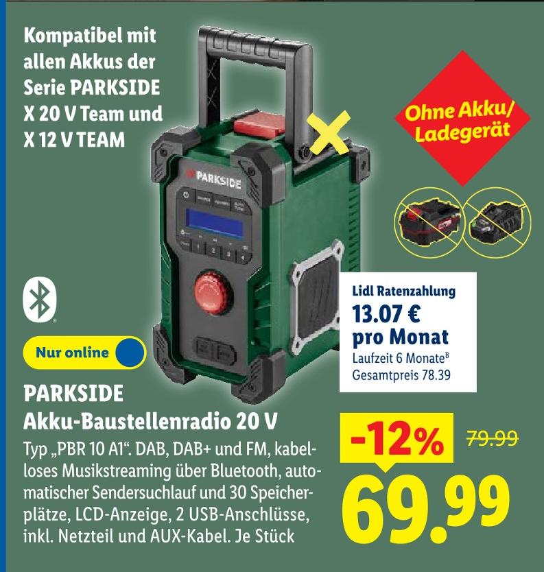 Akku-Baustellenradio 20 V