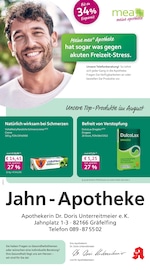mea - meine apotheke Apotheken Prospekt der aktuellen Woche mit 4 Seiten, gültig von 01.08.2026 bis 31.08.2026, in Puchheim und Umgebung Aktueller mea - meine apotheke Apotheken Prospekt in Puchheim und Umgebung, "Unsere August-Angebote" mit 4 Seiten, 01.08.2026 - 31.08.2026