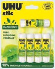 5 BÂTONS DE COLLE BLANCHE RENATURE 8,2G - UHU en promo chez Super U 5 BÂTONS DE COLLE BLANCHE RENATURE 8,2G - UHU dans le catalogue Super U