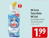 Total Aktiv WC-Gel im Angebot bei famila Nordost in Celle Total Aktiv WC-Gel Angebote von WC Ente bei famila Nordost Celle für 1,99 €