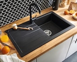 Lot évier quartz 76x44 cm + mitigeur 30 cm, bonde et siphon inclus dans le catalogue Brico Dépôt