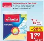 Staubsauger dyson im Netto Marken-Discount Prospekt Schwammtuch, 5er Pack von Vileda im aktuellen Netto Marken-Discount Prospekt für 1,99 €