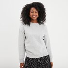 Sweat col rond manches longues gris clair femme en promo chez La Halle Sweat col rond manches longues gris clair femme dans le catalogue La Halle