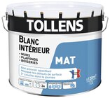 Peinture bicouche murs, plafonds et boiseries intérieure acrylique mat blanc 10 L - Tollens en promo chez Brico Dépôt Peinture bicouche murs, plafonds et boiseries intérieure acrylique mat blanc 10 L - Tollens dans le catalogue Brico Dépôt