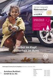 Volkswagen Prospekt für Illertissen mit 1 Seite Volkswagen Prospekt für Illertissen: "Herbst im Kopf. Sicherheit im Auto.", 1 Seite, 01.09.2026 - 31.12.2026