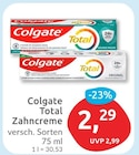 Total Zahnpasta von Colgate für 2,29 € bei budni im Angebot Total Zahnpasta von Colgate im aktuellen budni Prospekt