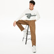 Lacoste Angers - Pantalon chino slim fit à plis en coton et lin Promo Pantalon chino slim fit à plis en coton et lin dans le catalogue Lacoste "Toutes les silhouettes" à Angers